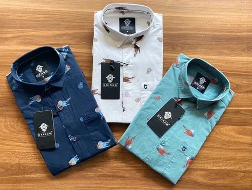 DUSTER BLUE PRINTED SHIRTS